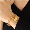 1# BEST Gold Heart Charm Bracelet Jewelry Gift for Women | #1 Best Most Top Trendy Trending Aesthetic Yellow Gold Heart Charm Bracelet Jewelry Gift for Women, Girls, Girlfriend, Mother, Wife, Daughter, Ladies | Mason & Madison Co.