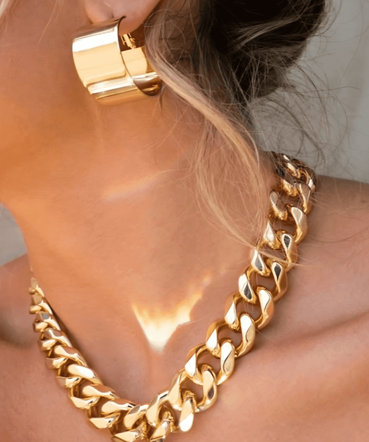 18K Gold Chunky Chain Necklace Women’s Best Trending Gift for Lady Girl Mother Wife,Birthday Travel Vacation Bridal Wedding Party Daily Office Work School,Spring Summer Fall Winter Holiday Sale,Mason & Madison Co.