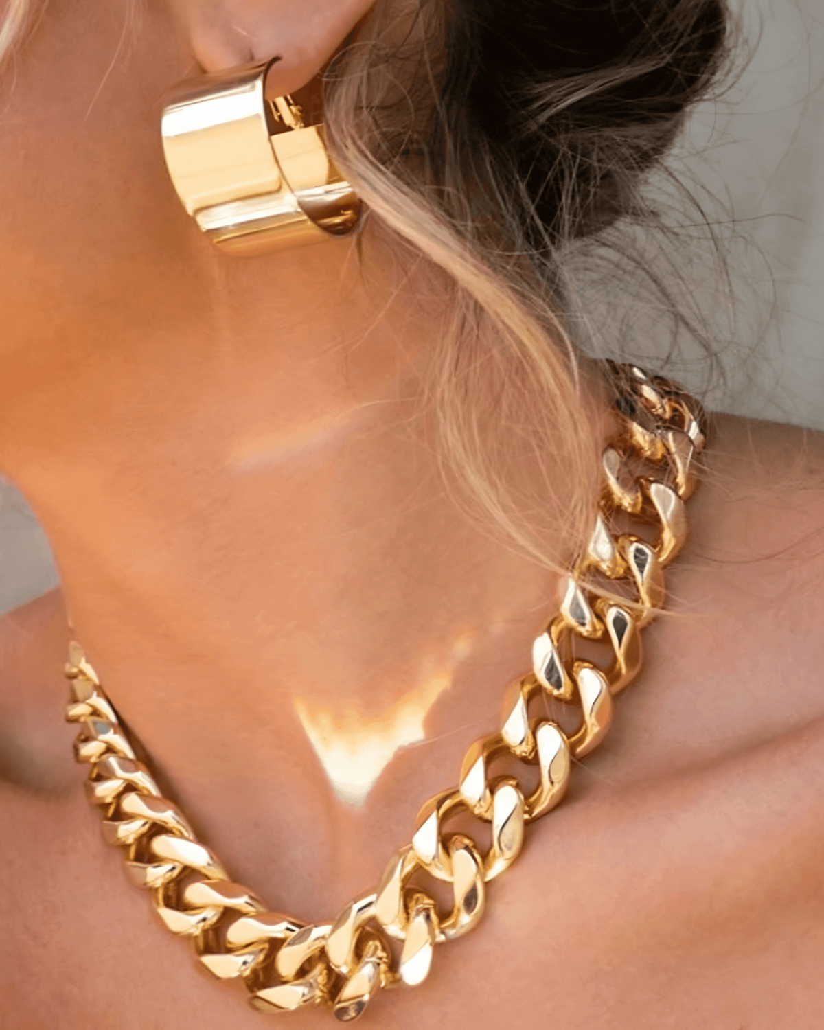 18K Gold Chunky Chain Necklace Women’s Best Trending Gift for Lady Girl Mother Wife,Birthday Travel Vacation Bridal Wedding Party Daily Office Work School,Spring Summer Fall Winter Holiday Sale,Mason & Madison Co.