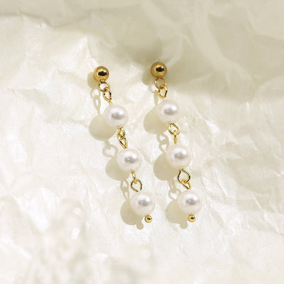 1# BEST Gold Pearl Chain Drop Earrings Jewelry Gift for Women | #1 Best Most Top Trendy Trending Aesthetic Yellow Gold Pearl Chain Earrings Jewelry Gift for Women, Girls, Girlfriend, Mother, Wife, Ladies | Mason & Madison Co.
