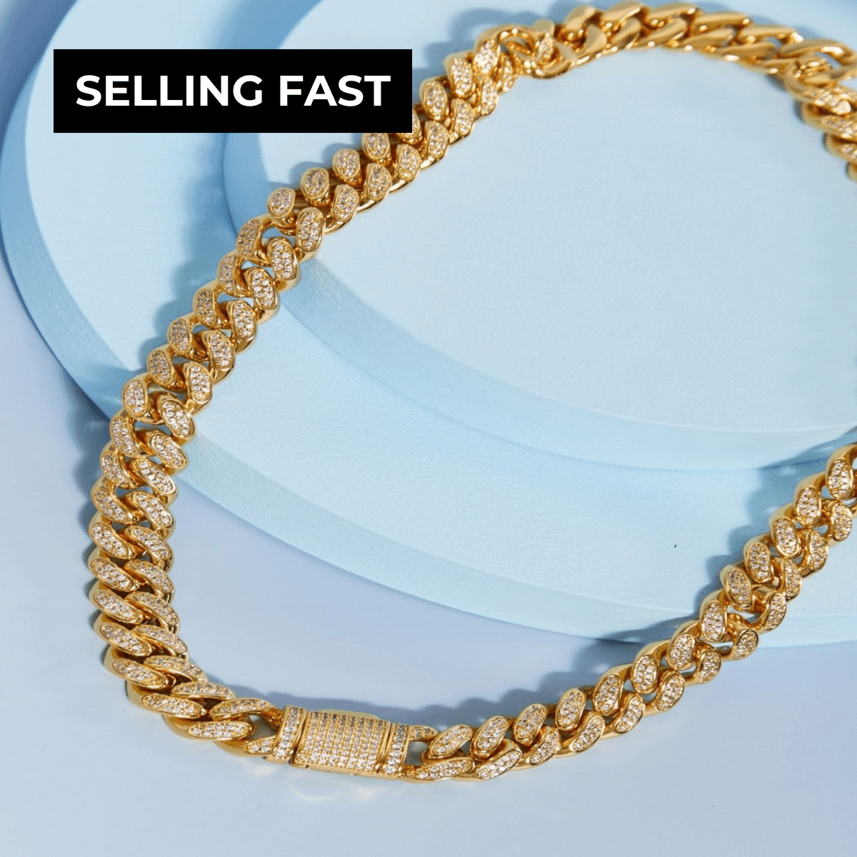 On My Mind - Gold Diamond Chunky Curb Chain Necklace