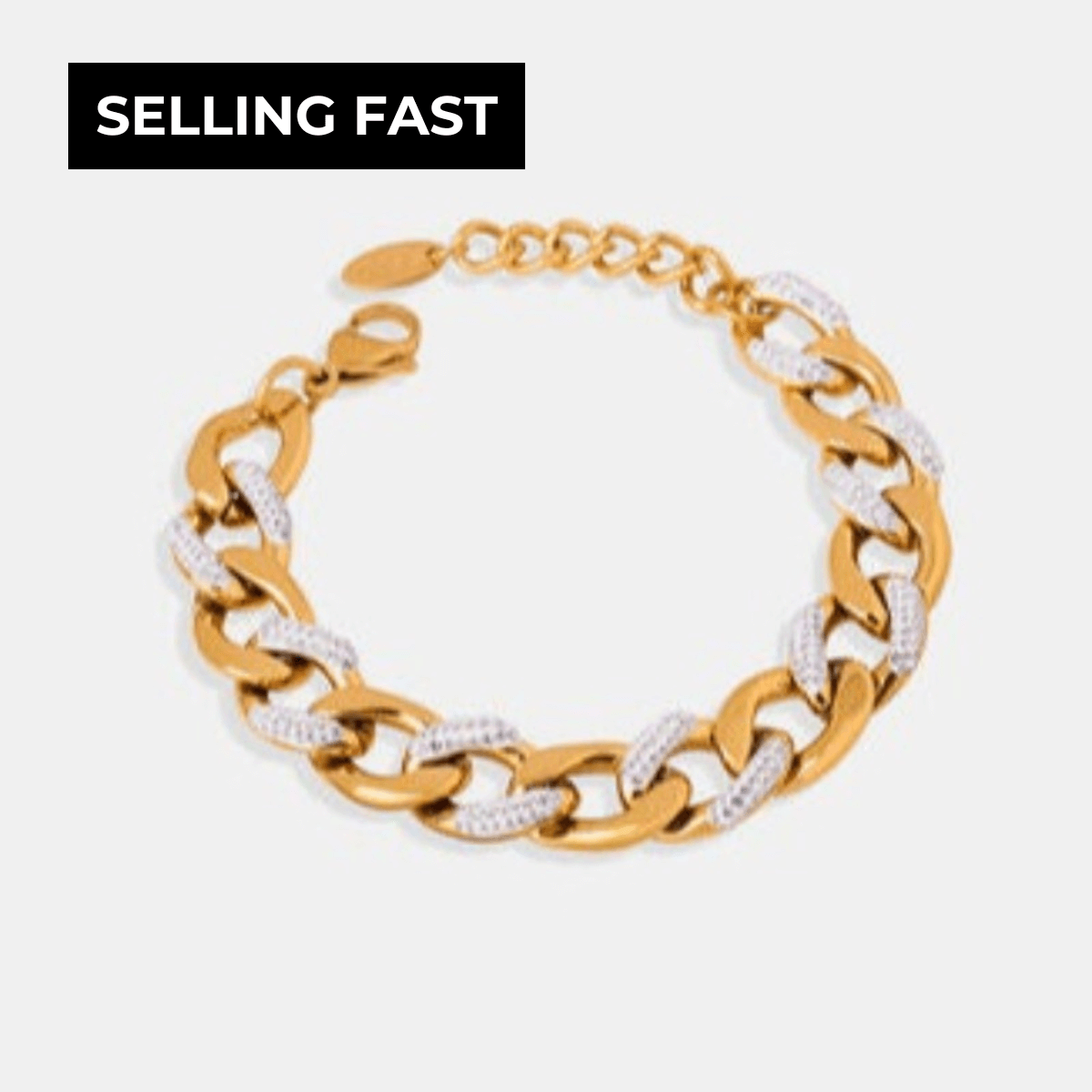 1# BEST Women's Gold Diamond Chunky Chain Bracelet for Women, #1 Best Most Top Trendy Trending Gold Diamond Chunky Chain Bracelet for Women Gift, Mason & Madison Co.