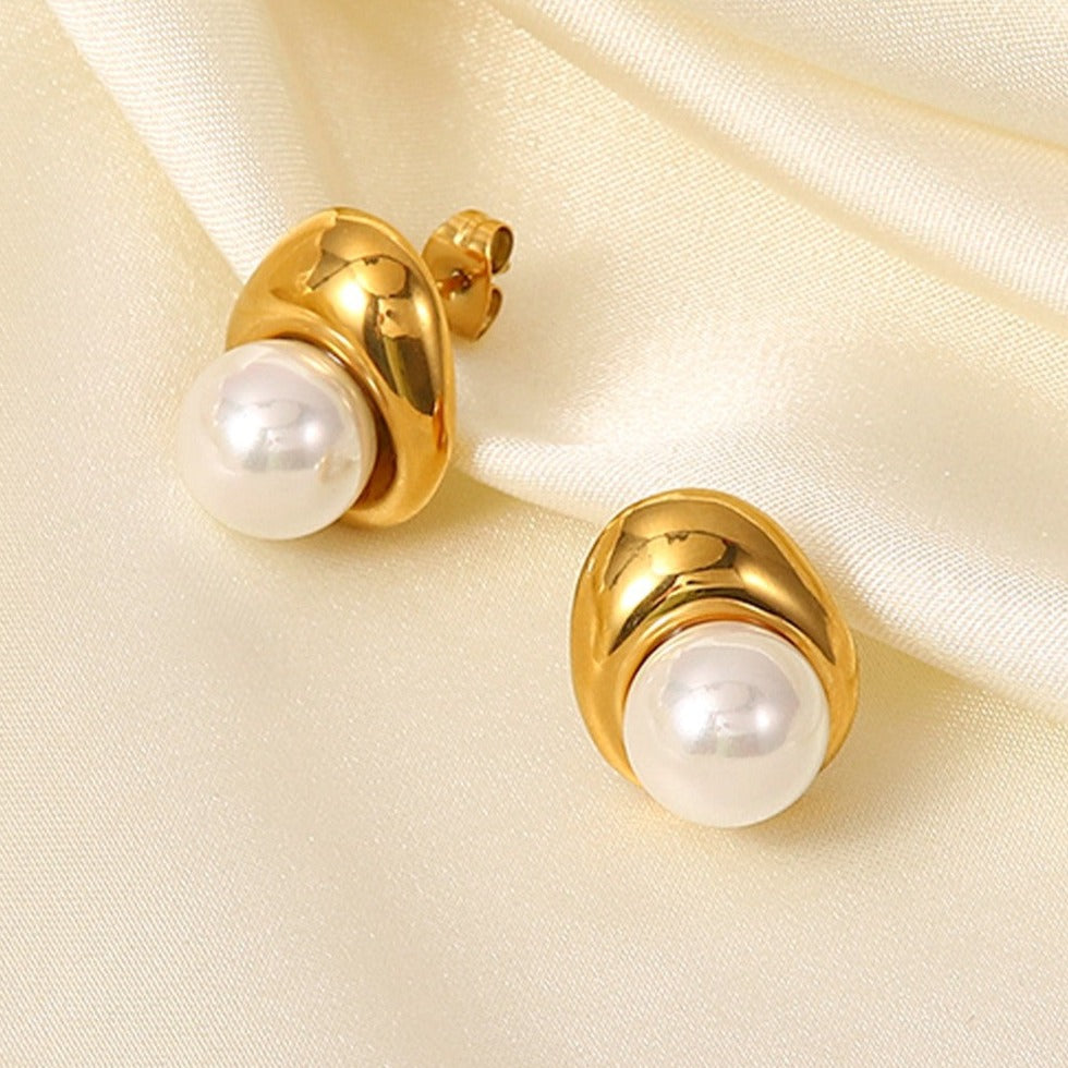 1# BEST Gold Pearl Earrings Jewelry Gift for Women | #1 Best Most Top Trendy Trending Aesthetic Yellow Gold Pearl Stud Earrings Jewelry Gift for Women, Girls, Girlfriend, Mother, Wife, Daughter, Ladies | Mason & Madison Co.