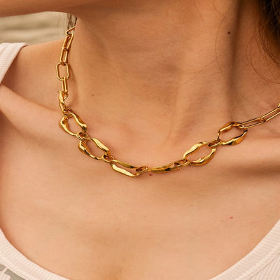 1# BEST Gold Link Chain Necklace Jewelry Gift for Women | #1 Best Most Top Trendy Trending Aesthetic Yellow Gold Link Necklace Chain Jewelry Gift for Women, Girls, Girlfriend, Mother, Wife, Ladies | Mason & Madison Co.