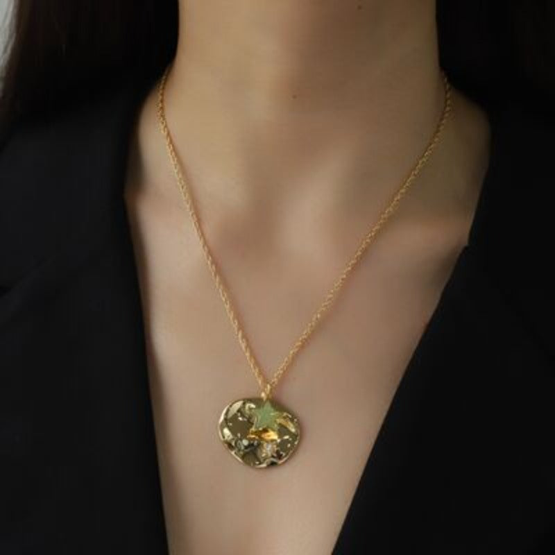 Star Jade Gold Pendant Necklace