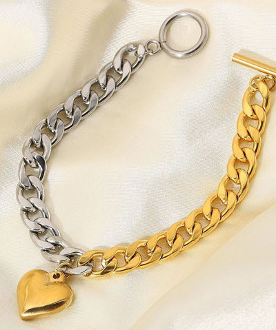 1# BEST Gold Silver Chain Bracelet Jewelry Gift for Women | #1 Best Most Top Trendy Trending Aesthetic Yellow Gold Silver Heart Bracelet Jewelry Gift for Women, Girls, Girlfriend, Mother, Wife, Ladies | Mason & Madison Co.