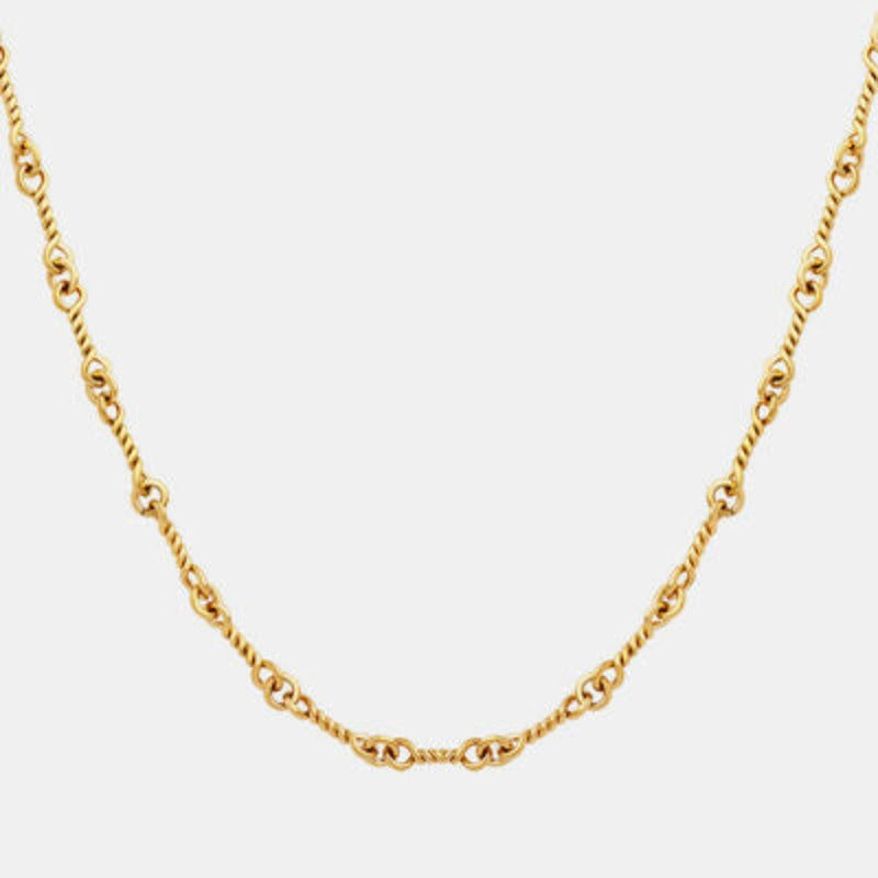 Gold Rope Link Chain Necklace