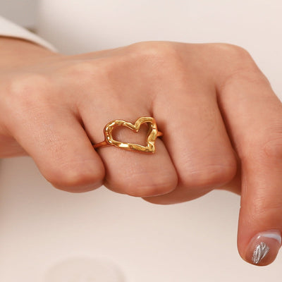 1# BEST Gold Heart Ring Jewelry Gift for Women | #1 Best Most Top Trendy Trending Aesthetic Yellow Heart Gold Ring Jewelry Gift for Women, Girls, Girlfriend, Mother, Wife, Ladies | Mason & Madison Co.