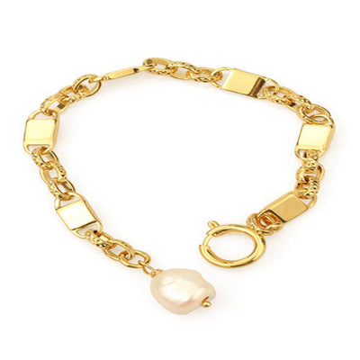 #1 Best Trendy Gold Pearl Chain Bracelet Jewelry Gift for Women | Best Trending Aesthetic Yellow Gold Pearl Bracelet Jewelry Gift for Women, Girls, Girlfriend, Mother, Wife, Daughter | Mason & Madison Co.