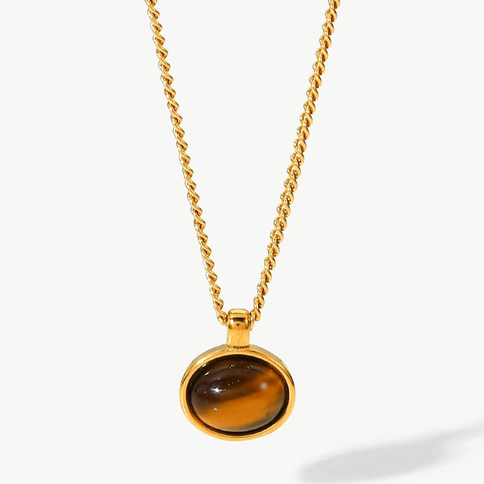 1# BEST Gold Pendant Necklace Jewelry Gift for Women | #1 Best Most Top Trendy Trending Aesthetic Yellow Gold Natural Stone Pendant Necklace Jewelry Gift for Women, Ladies, Mason & Madison Co.