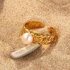 1# BEST Gold Pearl Ring Jewelry Gift for Women | #1 Best Most Top Trendy Trending Aesthetic Adjustable Yellow Gold Pearl Open Ring Jewelry Gift for Women, Girls, Girlfriend, Mother, Wife, Ladies | Mason & Madison Co.