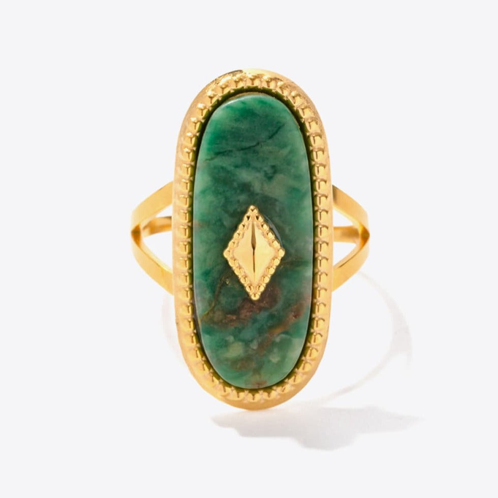 Vintage Gold Jade Ring