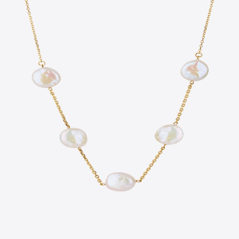 1# BEST Gold Pearl Chain Necklace Jewelry Gift for Women | #1 Best Most Top Trendy Trending Aesthetic Yellow Gold Pearl Chain Necklace Jewelry Gift for Women, Girls, Girlfriend, Mother, Wife, Ladies| Mason & Madison Co.