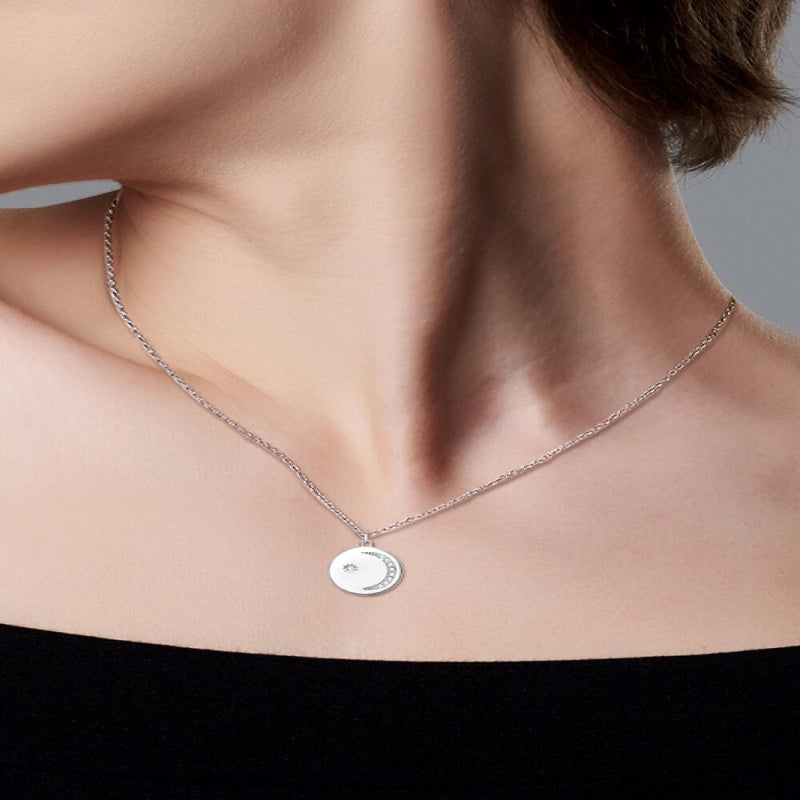 #1 Best Trendy Silver Diamond Pendant Necklace Jewelry Gift for Women | Best Trending Aesthetic Silver Diamond Round Pendant Necklace Jewelry Gift for Women, Mother, Wife | Mason & Madison Co.