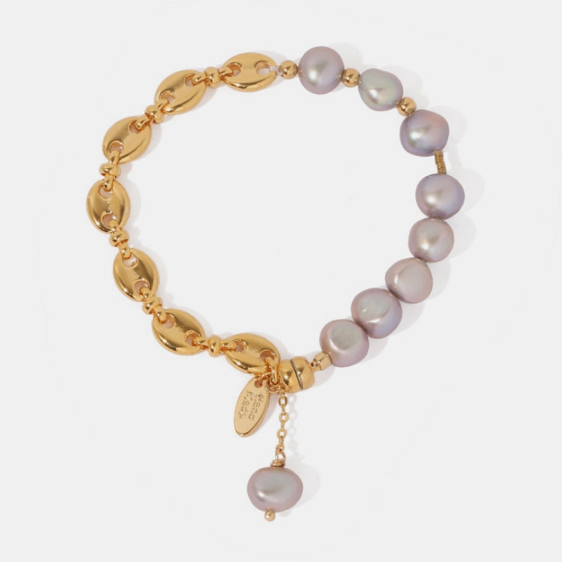 #1 Best Trendy Gold Pearl Bracelet Jewelry Gift for Women | Best Trendy Aesthetic Yellow Gold Pearl Bracelet Jewelry Gift for Women, Girls, Girlfriend, Mother, Wife, Daughter | Mason & Madison Co.