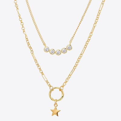 1# BEST Gold Layered Layering Pendant Necklaces Bundle Jewelry Gift for Women | #1 Best Most Top Trendy Trending Aesthetic Yellow Gold Star Diamond Pendant Chain Necklaces Bundle Jewelry Gift for Women, Girls, Girlfriend, Mother, Wife, Ladies| Mason & Madison Co.