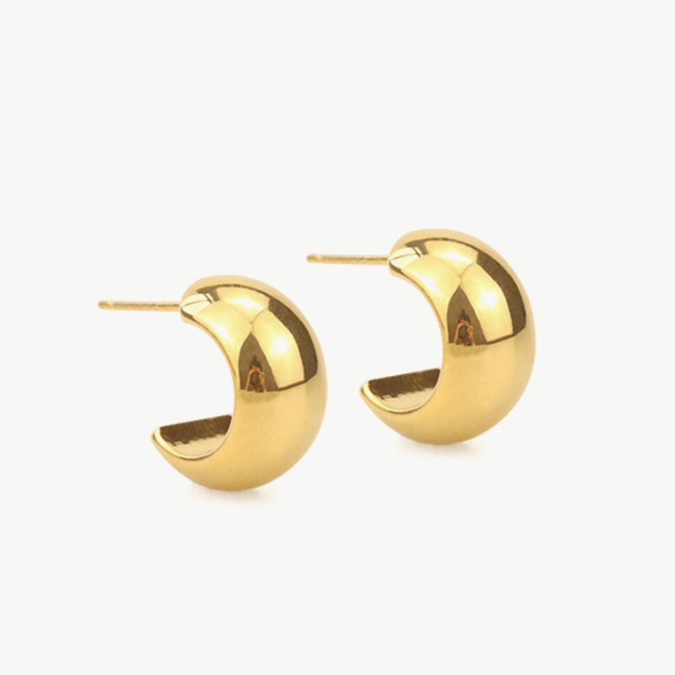 1# BEST Gold C-Hoop Stud Earrings Jewelry Gift for Women | #1 Best Most Top Trendy Trending Aesthetic Yellow Gold C Hoop Stud Earrings Jewelry Gift for Women, Girls, Girlfriend, Mother, Wife, Ladies | Mason & Madison Co.