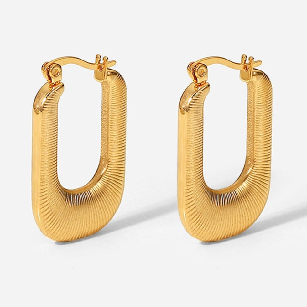 1# BEST Gold U-Hoop Earrings Jewelry Gift for Women | #1 Best Most Top Trendy Trending Aesthetic Yellow Gold Hoop Earrings Jewelry Gift for Women, Girls, Girlfriend, Mother, Wife, Ladies | Mason & Madison Co.