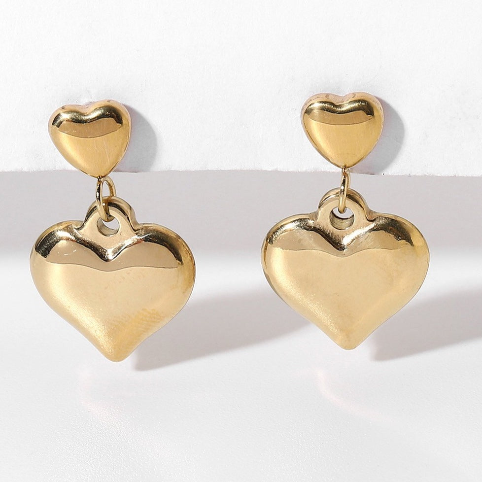1# BEST Gold Heart Drop Earrings Jewelry Gift for Women | #1 Best Most Top Trendy Trending Aesthetic Yellow Gold Earrings Jewelry Gift for Women, Girls, Girlfriend, Mother, Wife, Ladies | Mason & Madison Co.