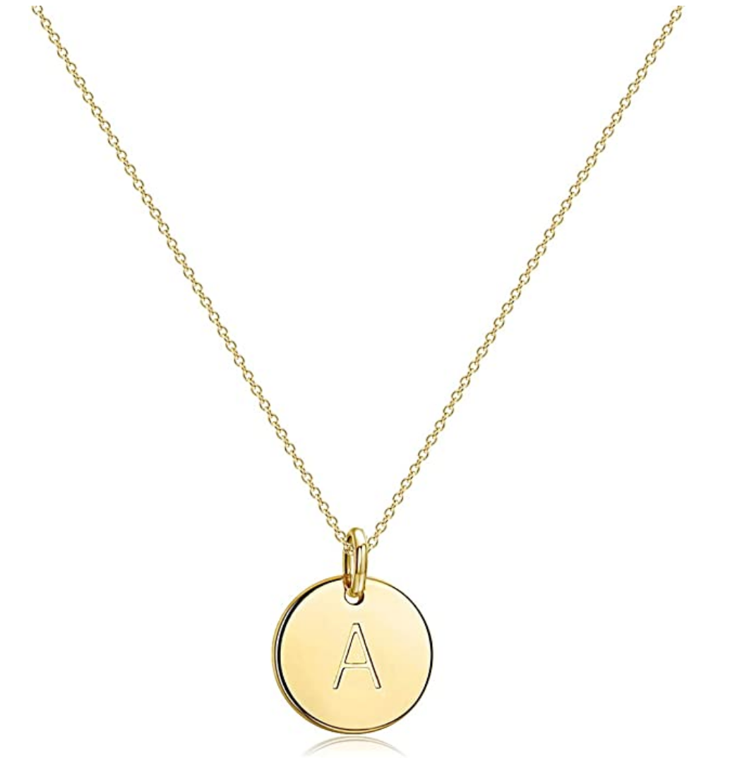 1# BEST Gold Circle Pendant Necklace Jewelry Gift for Women | #1 Best Most Top Trendy Trending Aesthetic Yellow Gold Letter Pendant Necklace Jewelry Gift for Women, Girls, Girlfriend, Mother, Wife, Daughter, Ladies | Mason & Madison Co.