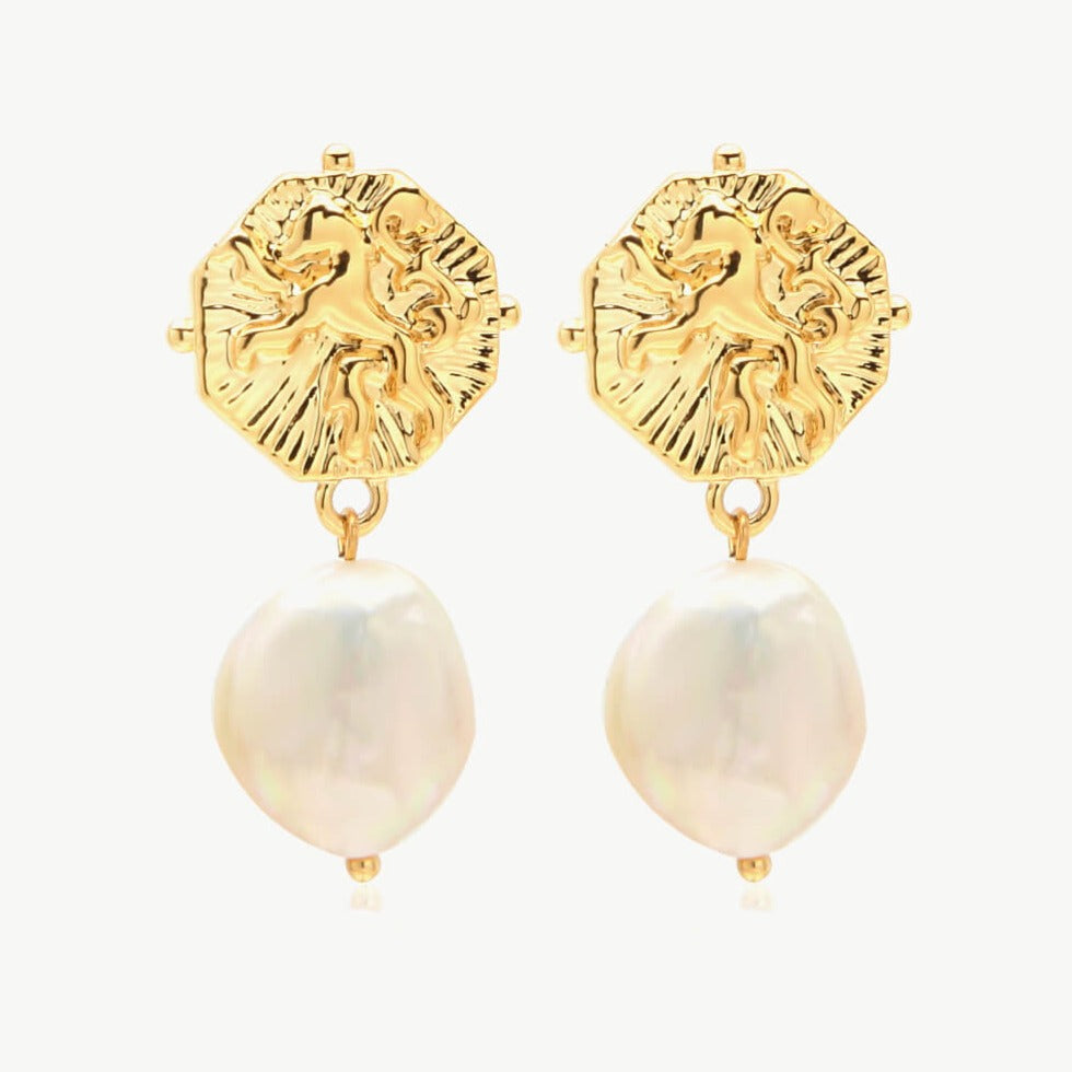 1# BEST Gold Pearl Earrings Jewelry Gift for Women | #1 Best Most Top Trendy Trending Yellow Gold Pearl Drop Earrings Jewelry Gift for Women, Girls, Girlfriend, Mother, Wife, Ladies| Mason & Madison Co.