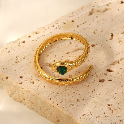 1# BEST Gold Malachite Ring Jewelry Gift for Women | #1 Best Most Top Trendy Trending Aesthetic Yellow Gold Malachite Ring Jewelry Gift for Women, Girls, Girlfriend, Mother, Wife, Daughter, Ladies | Mason & Madison Co.