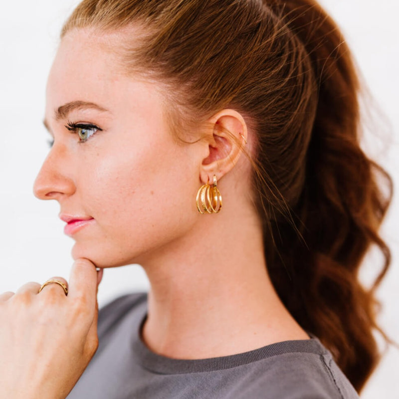 1# BEST Gold C-Hoop Earrings Jewelry Gift for Women | #1 Best Most Top Trendy Trending Aesthetic Yellow Gold Hoop Earrings Jewelry Gift for Women, Girls, Girlfriend, Mother, Wife, Ladies | Mason & Madison Co.