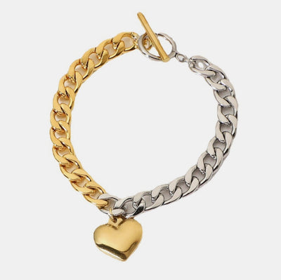 1# BEST Gold Silver Chain Bracelet Jewelry Gift for Women | #1 Best Most Top Trendy Trending Aesthetic Yellow Gold Silver Heart Bracelet Jewelry Gift for Women, Girls, Girlfriend, Mother, Wife, Ladies | Mason & Madison Co.