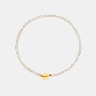 1# BEST Gold Pearl Chain Necklace Jewelry Gift for Women | #1 Best Most Top Trendy Trending Aesthetic Yellow Gold Flower Pearl Chain Necklace Jewelry Gift for Women, Girls, Girlfriend, Mother, Wife, Ladies| Mason & Madison Co.