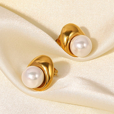 1# BEST Gold Pearl Earrings Jewelry Gift for Women | #1 Best Most Top Trendy Trending Aesthetic Yellow Gold Pearl Stud Earrings Jewelry Gift for Women, Girls, Girlfriend, Mother, Wife, Daughter, Ladies | Mason & Madison Co.