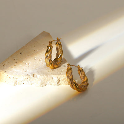 1# BEST Gold Hoop Earrings Jewelry Gift for Women | #1 Best Most Top Trendy Trending Aesthetic Yellow Gold Twisted Earrings Jewelry Gift for Women, Girls, Girlfriend, Mother, Wife, Ladies| Mason & Madison Co.
