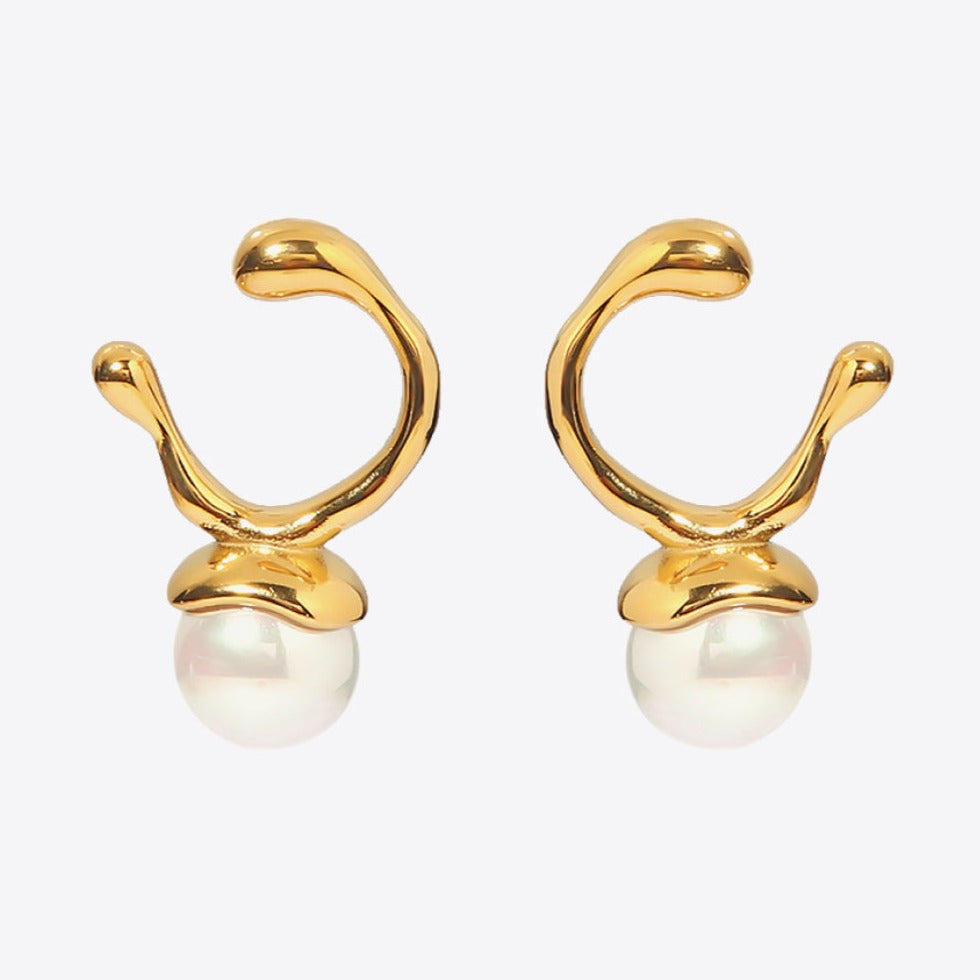 Always Fashion - Gold Pearl Stud Earrings