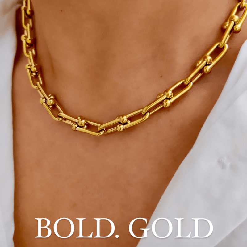 Best Gold Link Chain Necklaces Bundle Jewelry Gift | Best Aesthetic Yellow Gold Graduated Link Necklace Chain Jewelry Gift for Women, Girls, Girlfriend, Mother, Wife, Daughter | Mason & Madison Co.
