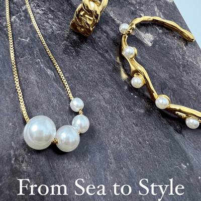 Best Gold Pearl Chain Necklace Jewelry Gift | Best Aesthetic Yellow Gold Pearl Chain Necklace Jewelry Gift for Women, Mother, Wife | Mason & Madison