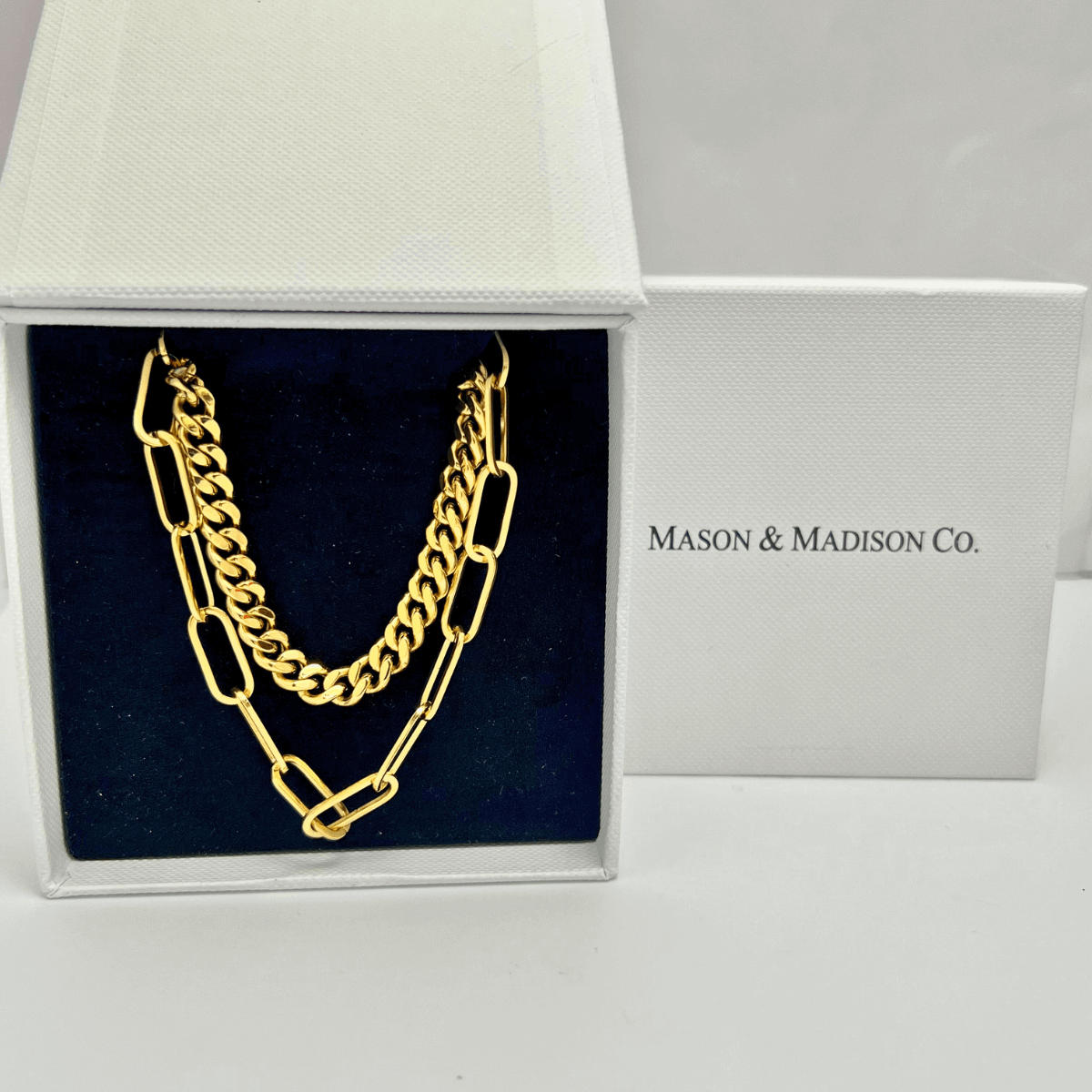 Pearl Necklace Gold Chain | Cute Pearl Chain Necklace Gold | Gold Pearl Curb Chain for Women Jewelry Gift | Mason & Madison Co.