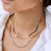 Best Gold Herringbone Snake Chain Necklace Bundle Jewelry Gift | Best Aesthetic Yellow Gold Chain Necklace Jewelry Gift for Women, Girls, Girlfriend, Mother, Wife, Daughter | Mason & Madison Co.