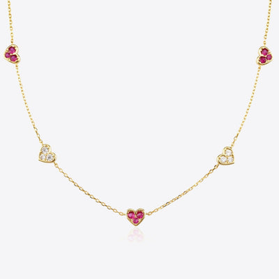 Best Gold Diamond Chain Gift | Best Aesthetic Yellow Gold Rose Heart Diamond Chain Necklace Jewelry Gift for Women, Girls, Girlfriend, Mother, Wife, Daughter | Mason & Madison Co.