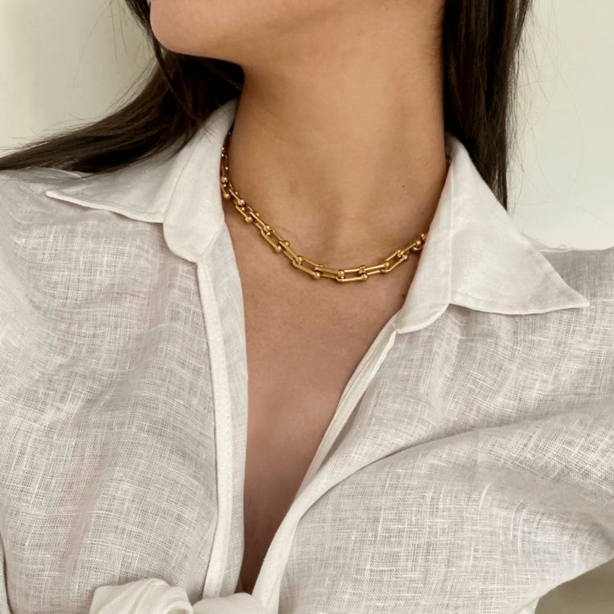 Best Gold Link Chain Necklace | Best Aesthetic Yellow Gold Graduated Link Necklace Chain Jewelry Gift for Women, Mother, Wife | Mason & Madison Co.