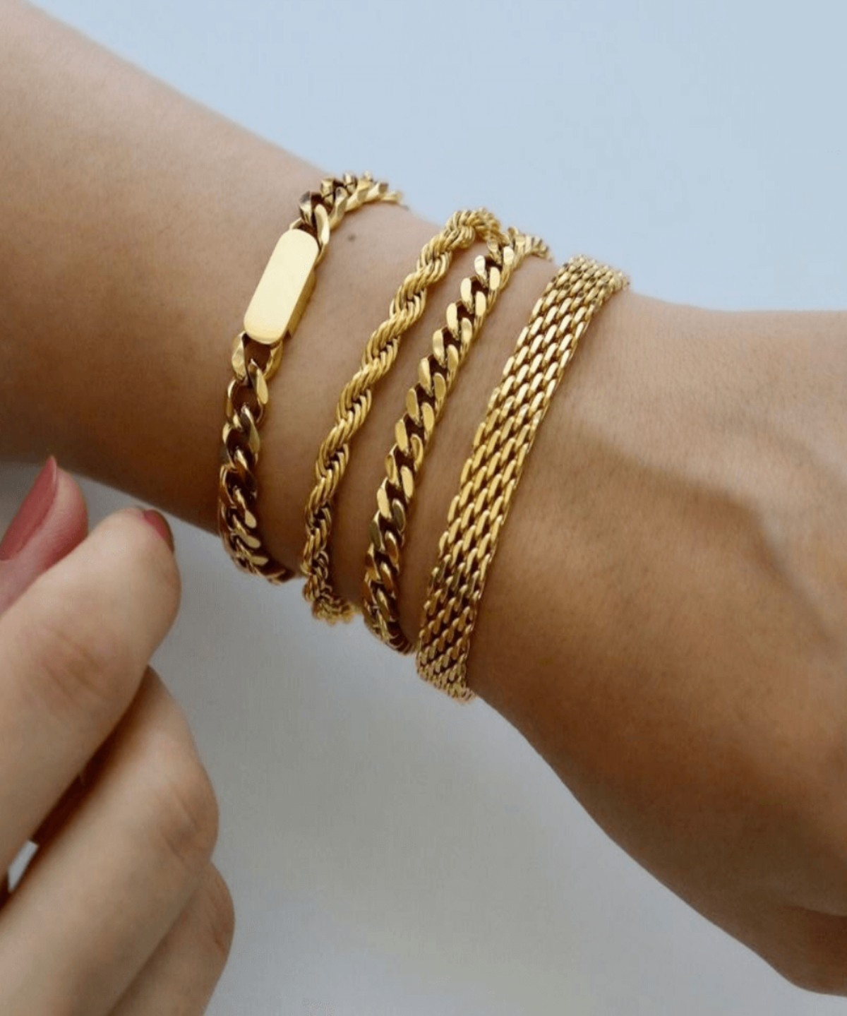 18K Gold Chain Bracelet, Best Trending Trendy Gold Chain Bracelet Gift for Women, Lady, Mother, Wife.