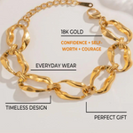 18K Gold Link Chain Bracelet Women’s Best Trending Gift for Lady Girl Mother Wife,Birthday Travel Vacation Bridal Wedding Party Daily Office Work School,Spring Summer Fall Winter Holiday Sale,Mason & Madison Co.