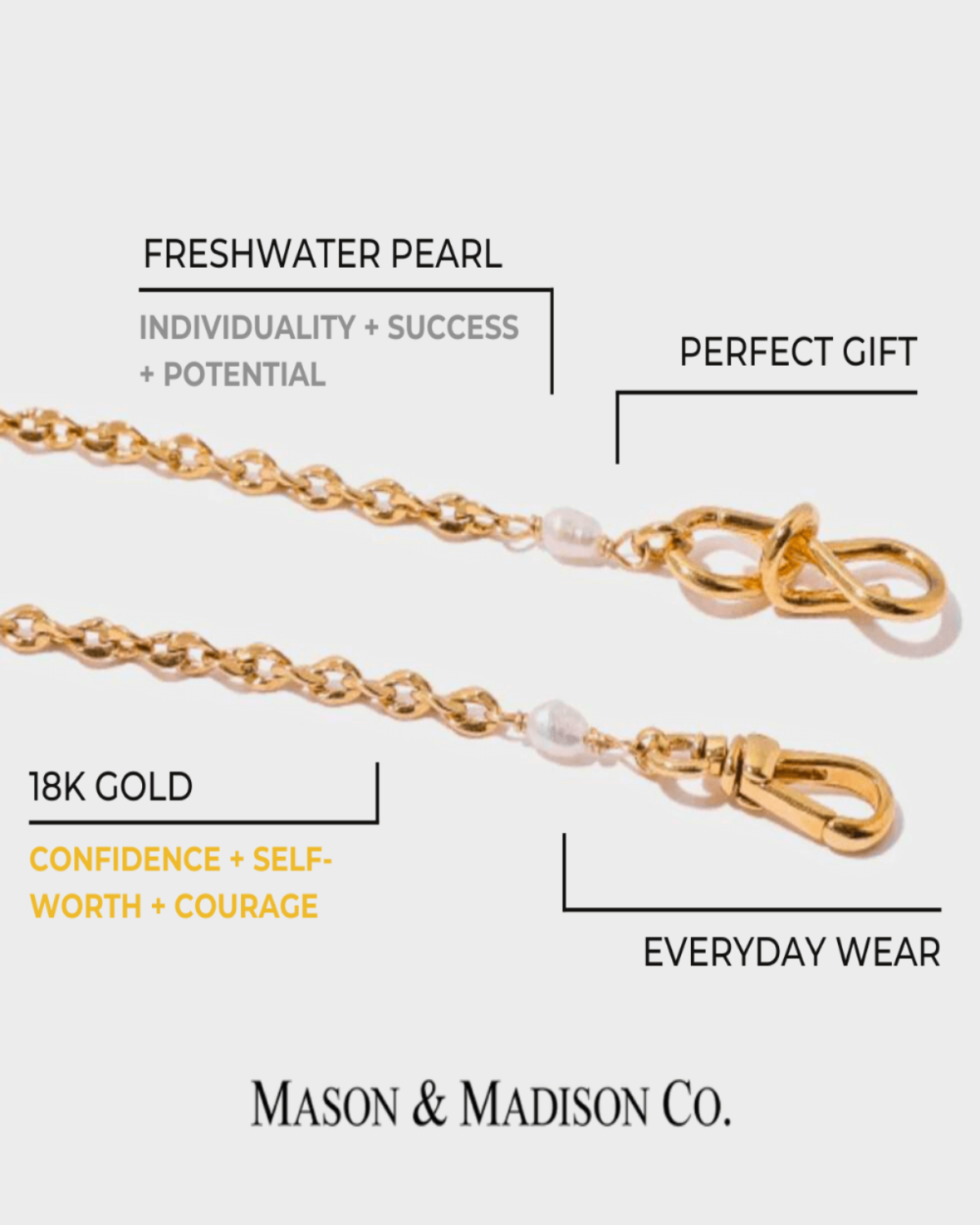 Mason & Madison Co. 18k Gold Bow + Pearl Pendant Necklace Stack Bundle ...