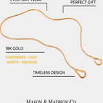 18K Gold Chain Necklace Women’s Best Trending Gift for Lady Girl Mother Wife,Birthday Travel Vacation Bridal Wedding Party Daily Office Work School,Spring Summer Fall Winter Holiday Sale,Mason & Madison Co.
