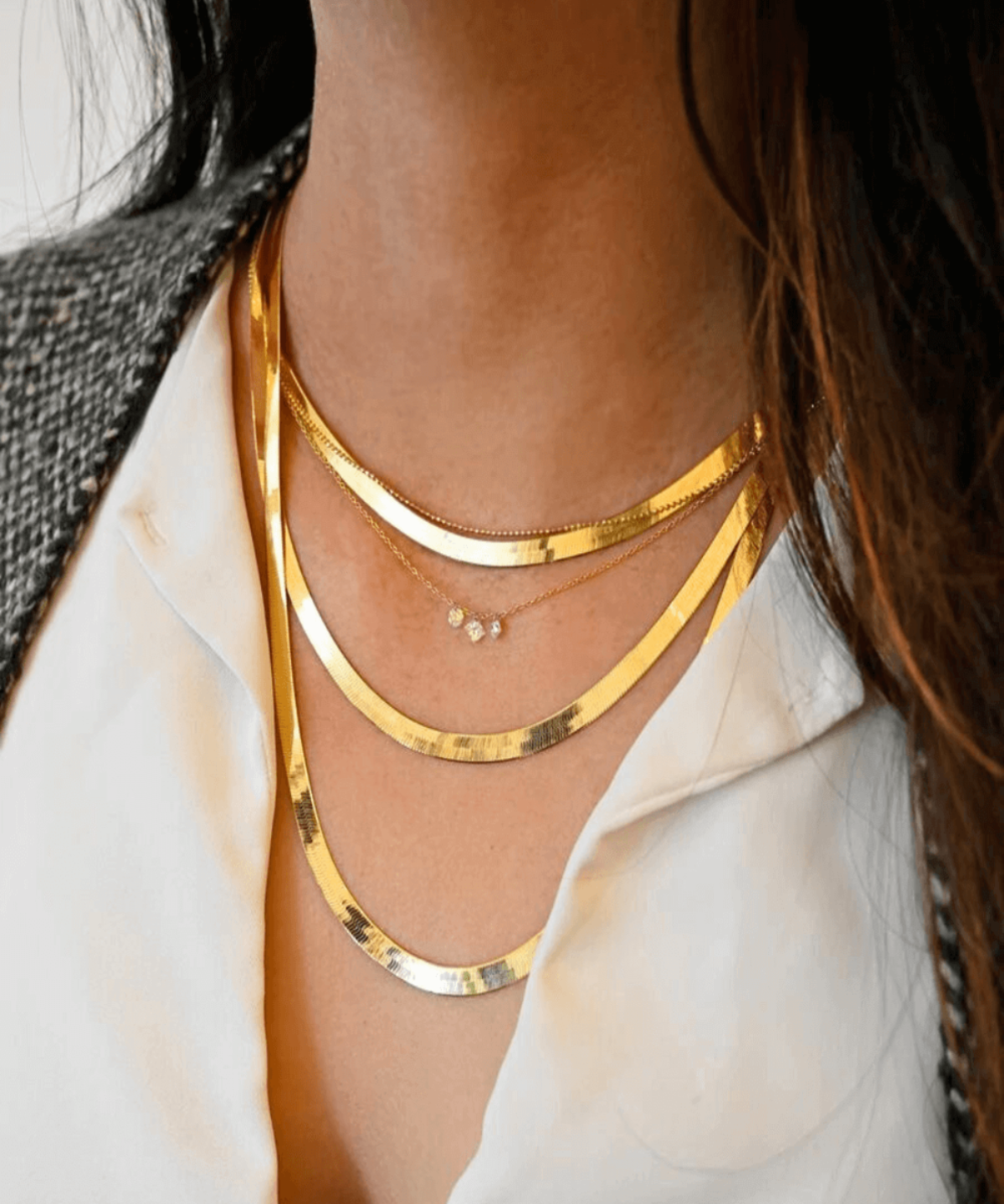 18K Best Trending Gold Layered Chain Necklace Gift on Sale for Women, Lady, Mother, Wife