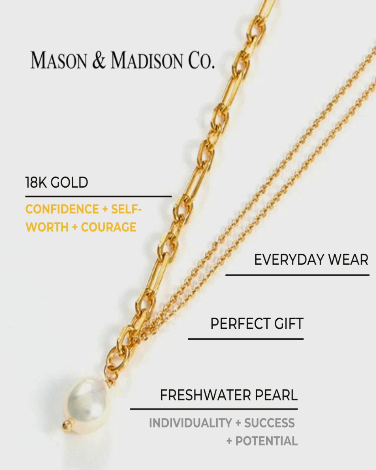 Mason & Madison Co. 18k Gold Bow + Pearl Pendant Necklace Stack Bundle ...
