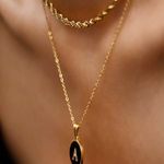 18K Gold Letter Necklace, Best Trending Trendy Gold Letter Necklace Gift for Women, Lady, Mother, Wife.