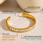 18K Diamond Gold Cuff Bracelet Women’s Best Trending Gift for Lady Girl Mother Wife,Birthday Travel Vacation Bridal Wedding Party Daily Office Work School,Spring Summer Fall Winter Holiday Sale,Mason & Madison Co.