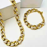 18K Diamond Gold Chunky Chain Necklace Bracelet Women’s Best Trending Gift for Lady Girl Mother Wife,Birthday Travel Vacation Bridal Wedding Party Daily Office Work School,Spring Summer Fall Winter Holiday Sale,Mason & Madison Co.