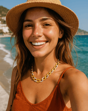 Birthday Necklace Gift for Mom Wife, 18K Diamond Gold Chunky Chain Necklace Women’s Best Trending Gift for Lady Girl Mother Wife,Birthday Travel Vacation Bridal Wedding Party Daily Office Work School,Spring Summer Fall Winter Holiday Sale,Mason & Madison Co.