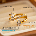 18K Diamond Ring Women’s Best Trending Gift for Lady Girl Mother Wife,Birthday Travel Vacation Bridal Wedding Party Daily Office Work School,Spring Summer Fall Winter Holiday Sale,Mason & Madison Co.