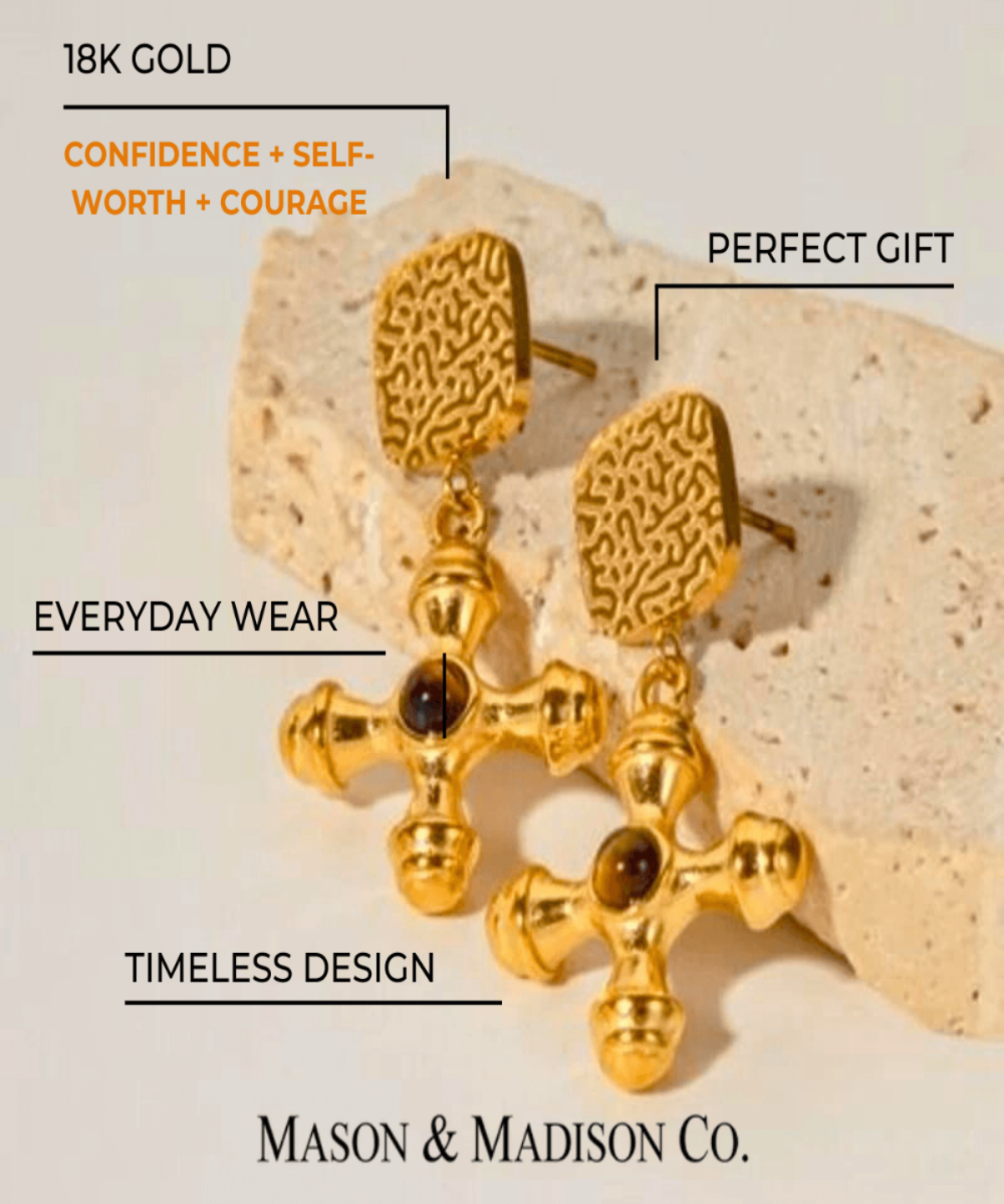 18K Gold Cross Drop Earrings 18K Pearl Earrings Women’s Best Trending Gift for Lady Girl Mother Wife,Birthday Travel Vacation Bridal Wedding Party Daily Office Work School,Spring Summer Fall Winter Holiday Sale,Mason & Madison Co.